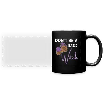 Capybara Halloween witches don't be a basic Witch - Full Colour Panoramic Mug - black - Front