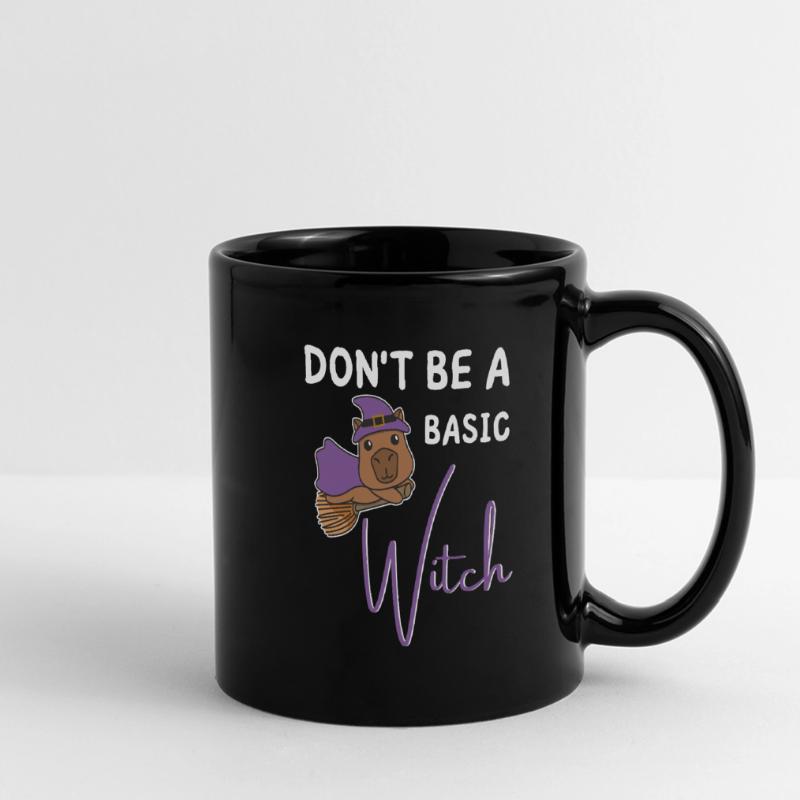 Capybara Halloween witches don't be a basic Witch Full Colour Panoramic Mug