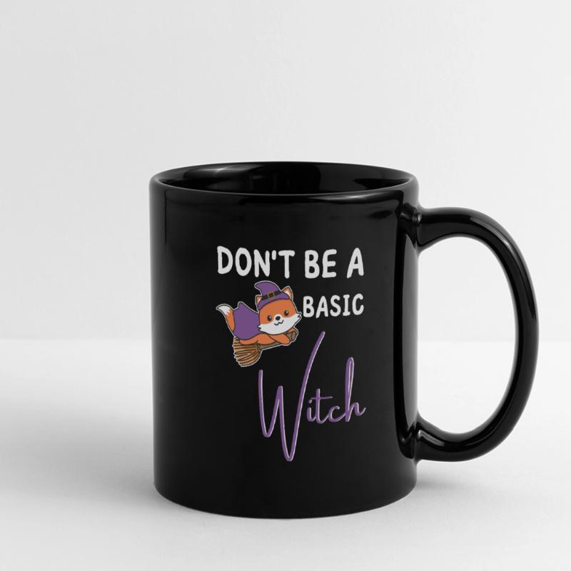 Fox Halloween Witch Witches don't be a basic witch Full Colour Panoramic Mug