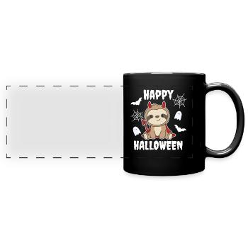 Sloth Happy Halloween Cute Devil Witches Costume - Full Colour Panoramic Mug - black - Front
