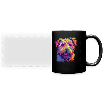 Aquarelle colorée irlandaise Glen d’Imaal - Mug panoramique uni - noir - Devant