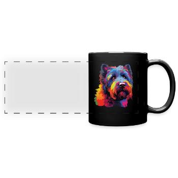 Aquarelles Colorées Bouvier des Flandres - Mug panoramique uni - noir - Devant