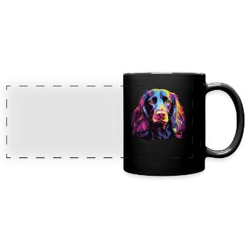 Watercolor Colorful Boykin Spaniel - Full Colour Panoramic Mug - black - Front