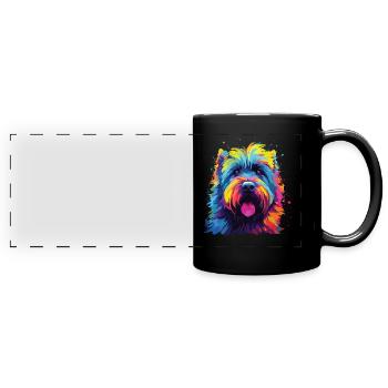 Aquarelles Colorées Bouvier des Flandres - Mug panoramique uni - noir - Devant