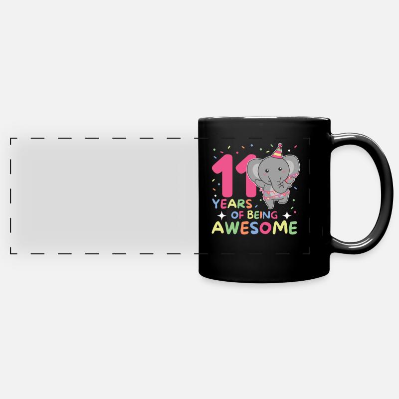 Éléphant pour les enfants de 11 ans - Mug panoramique uni - noir
