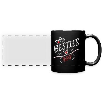 Beste Freunde Für immer BFF Freunde Andenken - Panorama-Tasse farbig - Schwarz - Vorne