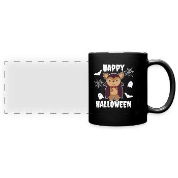 Deer Happy Halloween Cute Devil Vampire Costume - Full Colour Panoramic Mug - black - Front