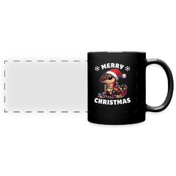 Weihnachten Lichterkette Komodowaran - Panorama-Tasse farbig - Schwarz - Vorne