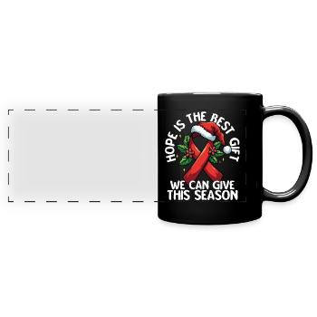 Hope Is The Best Gift AIDS Awareness - Full Colour Panoramic Mug - black - Front