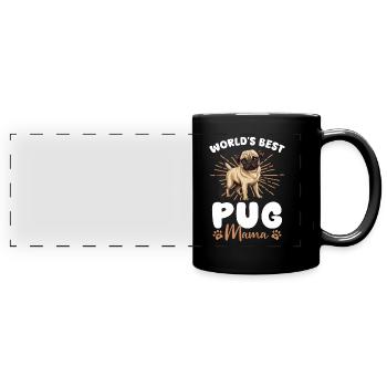 Mops Groovy Mops Mama - Panorama-Tasse farbig - Schwarz - Vorne