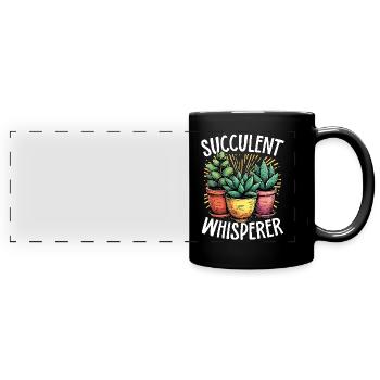 Succulent Whisperer – Amoureux des plantes - Mug panoramique uni - noir - Devant