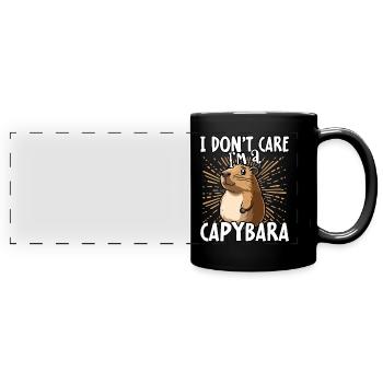 I don't care I'm a capybara - süßes Capybara - Panorama-Tasse farbig - Schwarz - Vorne