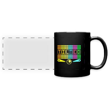 Flipper Pinball Flipperautomat Flipperhebel Game - Panorama-Tasse farbig - Schwarz - Vorne