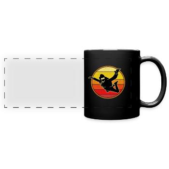Fallschirmsport - Panorama-Tasse farbig - Schwarz - Vorne