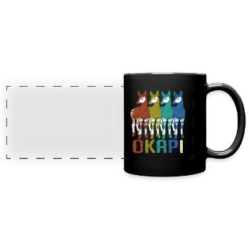 Okapi - Panorama-Tasse farbig - Schwarz - Vorne