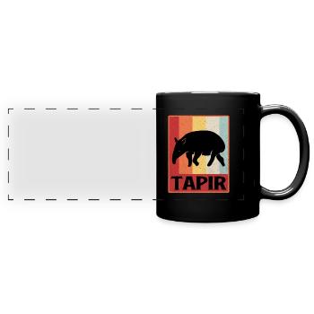 Tapir - Panorama-Tasse farbig - Schwarz - Vorne