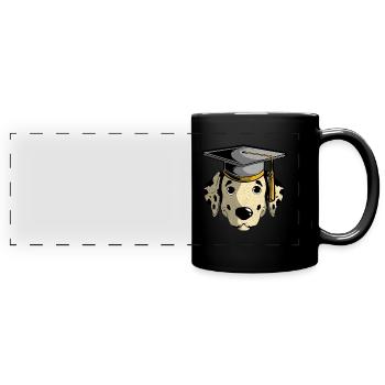 Dalmatiner - Panorama-Tasse farbig - Schwarz - Vorne