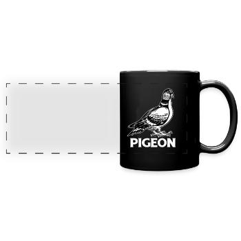 Tauben Rennen Taubenzüchter Brieftaube Turteltaube - Panorama-Tasse farbig - Schwarz - Vorne
