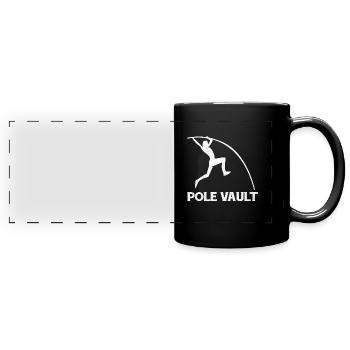 Stabhochsprung - Panorama-Tasse farbig - Schwarz - Vorne