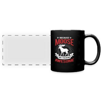 Elk Moose Deer Antler Reindeer Deer Gift - Full Colour Panoramic Mug - black - Front