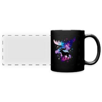 Elk Moose Deer Antler Reindeer Deer Gift - Full Colour Panoramic Mug - black - Front