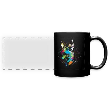 German Shepherd Dog Guard Dog IPO Service Dog - Full Colour Panoramic Mug - black - Front