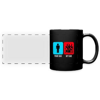 Schlagzeug - Panorama-Tasse farbig - Schwarz - Vorne
