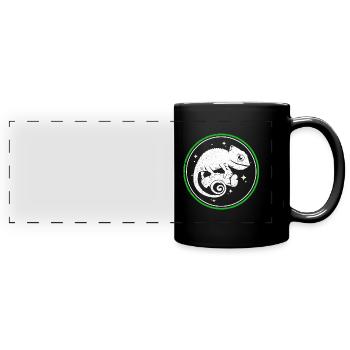 Chamäleon - Panorama-Tasse farbig - Schwarz - Vorne