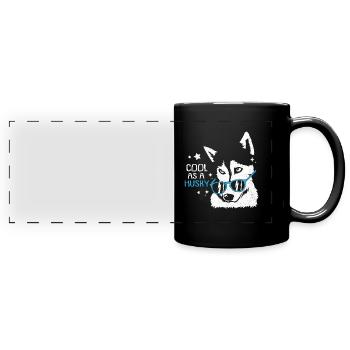 Husky - Panorama-Tasse farbig - Schwarz - Vorne