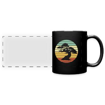 Bonsai Baum - Panorama-Tasse farbig - Schwarz - Vorne
