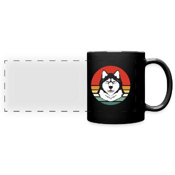 Malamute sled dog - Full Colour Panoramic Mug - black - Front