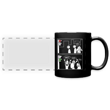 Actions boursières bourse de négociation trading trader day trader - Mug panoramique uni - noir - Devant