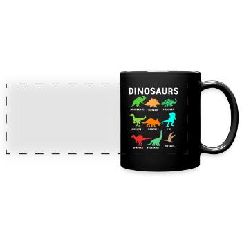 Dinosaures - Mug panoramique uni - noir - Devant