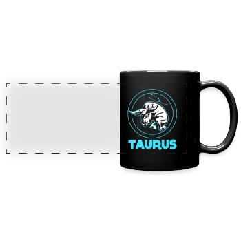 Zodiac Taurus - Full Colour Panoramic Mug - black - Front