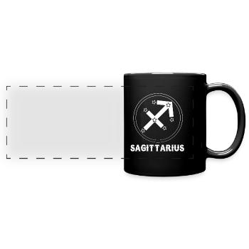 Signe du zodiaque Sagittaire - Mug panoramique uni - noir - Devant