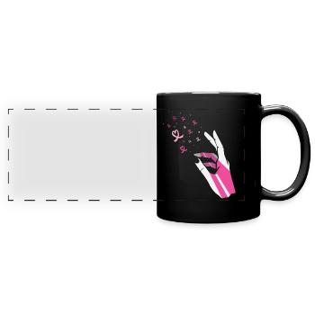 Brustkrebs Brust-Krebs-Monat Brustkrebs-Schleife - Panorama-Tasse farbig - Schwarz - Vorne