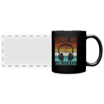 Gamer 49th Birthday Gamer - Full Colour Panoramic Mug - black - Front