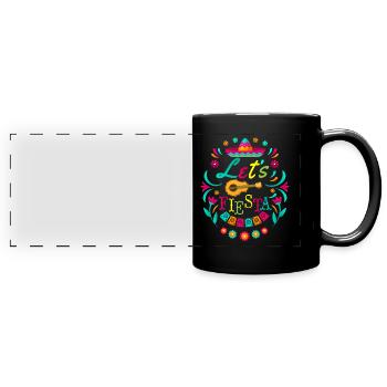 Lets Fiesta Cinco de Mayo Guitar Fiesta - Full Colour Panoramic Mug - black - Front
