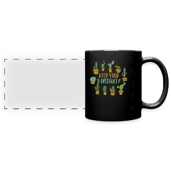 Cactus Introverti Propriétaire succulent - Mug panoramique uni - noir - Devant
