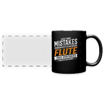 Flute Musikliebhaber Kreativer Flötenspieler - Panorama-Tasse farbig - Schwarz - Vorne