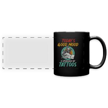 Tattoo-Künstler Stimmungs-Tattoos Lustig - Panorama-Tasse farbig - Schwarz - Vorne