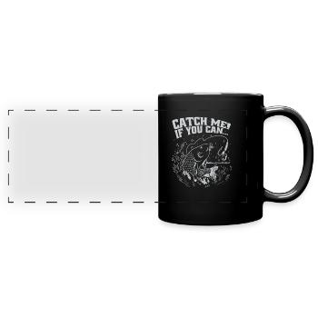 Catch me if you can – Angler Motiv - Panorama-Tasse farbig - Schwarz - Vorne