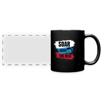 Soar Above the Rest – Paragliding Design - Full Colour Panoramic Mug - black - Front