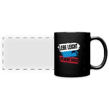 Live light, fly high - Full Colour Panoramic Mug - black - Front