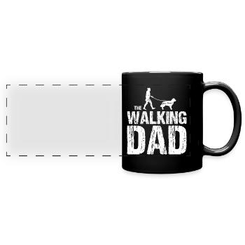 Golden Retriever The Walking Dad für Herrchen - Panorama-Tasse farbig - Schwarz - Vorne