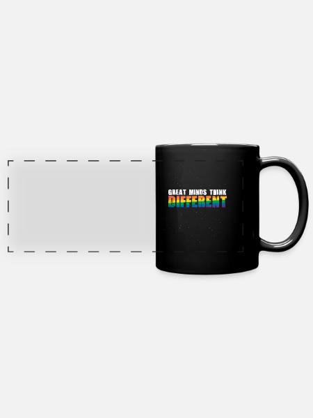 Great minds think different - Panorama-Tasse farbig - Schwarz