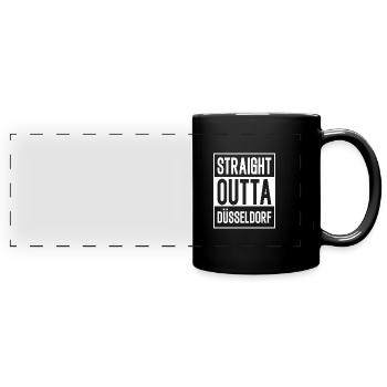 Straight outta Düsseldorf - Panorama-Tasse farbig - Schwarz - Vorne