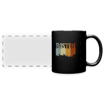 Boston Massachusetts - Panorama-Tasse farbig - Schwarz - Vorne
