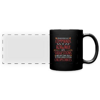 Azawakh Commands paw - Full Colour Panoramic Mug - black - Front