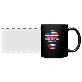 American grown with Cuban roots flag - Panorama-Tasse farbig - Schwarz - Vorne